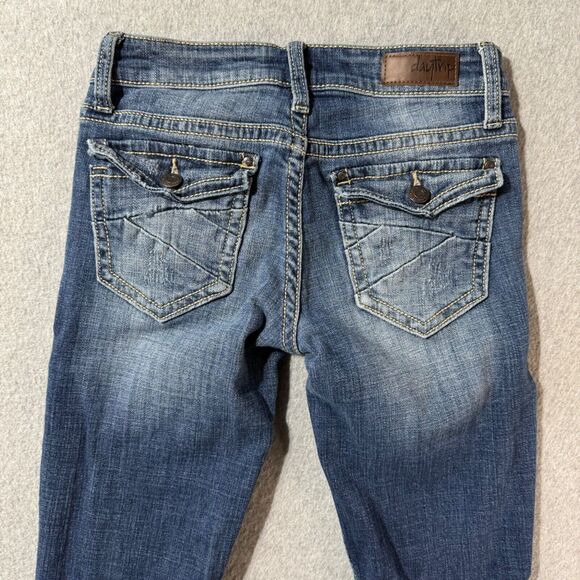 Daytrip Jeans Womens 24 R Blue Bootcut Lynx Solid Washed Mid Rise Medium Wash - Picture 11 of 12